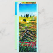 INVITATION PAYSAGE DE TOSCANE AVEC COQUELICOTS (Devant / Derrière)