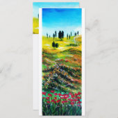 Invitation PAYSAGE DE TOSCANE AVEC COQUELICOTS ,blanc (Devant / Derrière)