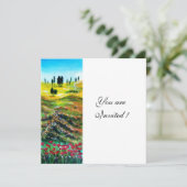 Invitation PAYSAGE DE TOSCANE AVEC COQUELICOTS, blanc (Debout devant)