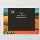 Invitation PAYSAGE DE TOSCANE AVEC TOURNESOLS orange  noir (Dos)