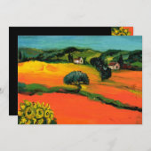 Invitation PAYSAGE DE TOSCANE, bleu vert jaune orange (Devant / Derrière)