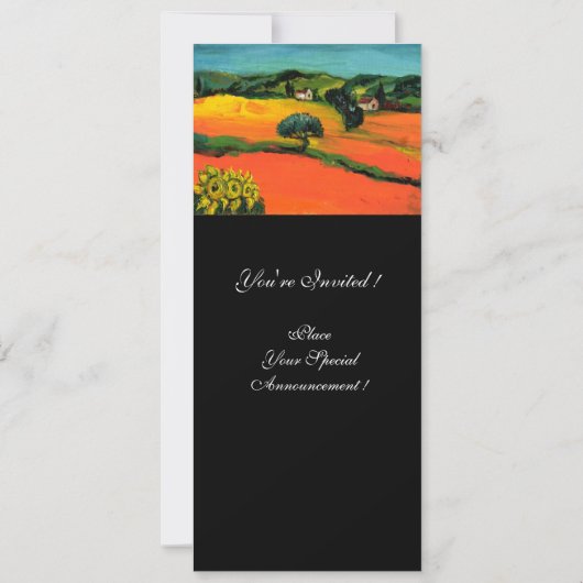 Invitation PAYSAGE DE TOSCANE, bleu vert jaune orange (Dos)