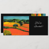 Invitation PAYSAGE DE TOSCANE, bleu vert jaune orange (Devant / Derrière)