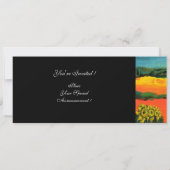 Invitation PAYSAGE DE TOSCANE , bleu vert jaune orange (Dos)