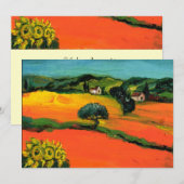 Invitation PAYSAGE DE TOSCANE, bleu vert jaune orange (Devant / Derrière)