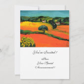 Invitation PAYSAGE DE TOSCANE, bleu vert jaune orange (Dos)