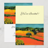 Invitation PAYSAGE DE TOSCANE, bleu vert jaune orange (Devant / Derrière)