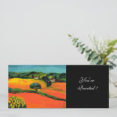 Invitation PAYSAGE DE TOSCANE, bleu vert jaune orange (Debout devant)