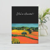 Invitation PAYSAGE DE TOSCANE, bleu vert jaune orange (Debout devant)