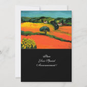 Invitation PAYSAGE DE TOSCANE, bleu vert jaune orange (Dos)