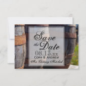 Invitation Paysage de vigne et mariage rustique de tonneau de (Devant)