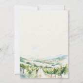 Invitation Paysage de vignoble à l'aquarelle douce pour douch (Dos)