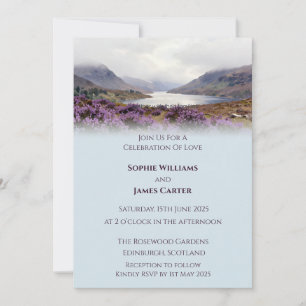 Invitation Paysage des Highlands Écossais Aquarelle Mariage à