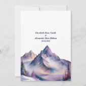 Invitation Paysage des montagnes couvertes de neige mariage (Dos)