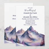 Invitation Paysage des montagnes couvertes de neige mariage (Devant / Derrière)