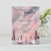 Invitation Paysage d'hiver Bachelorette de la forêt de Greenp (Debout devant)