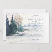 Invitation Paysage d'hiver Code QR mariage Pin (Devant)