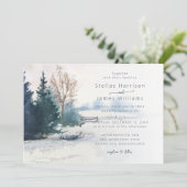 Invitation Paysage d'hiver Code QR mariage Pin (Debout devant)