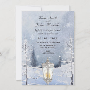 Invitation Paysage d'hiver mariage de forêt enneigée