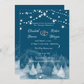 Invitation Paysage d'hiver Mariage de neige (Devant / Derrière)