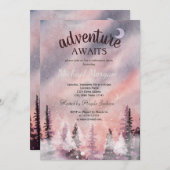 Invitation Paysage d'hiver Retraite de la forêt de Greenpine (Devant / Derrière)