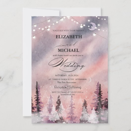 Invitation Paysage d'hiver - Script de la forêt de Greenpine (Devant)