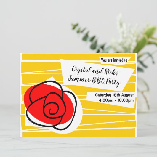 Invitation Paysage d'invitation Rose espagnole (Debout devant)