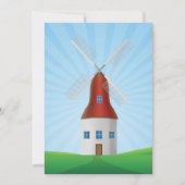 Invitation Paysage du moulin à vent Collines vertes (Devant)