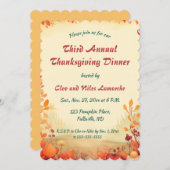 Invitation Paysage Editable Automne Thanksgiving (Devant / Derrière)