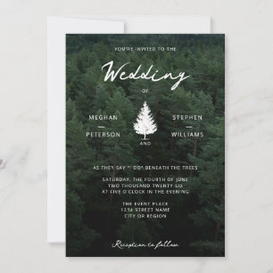 Invitation Paysage forestier rustique mariage pin bois