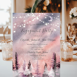 Invitation Paysage hivernal Forêt de pins verts Engagement