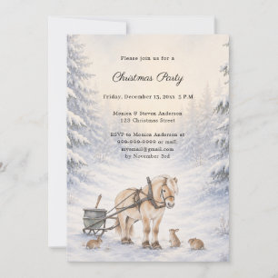 Invitation Paysage hivernal Forêt enneigée Fête de Noël