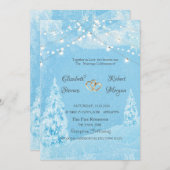 Invitation Paysage hivernal, mariage au pin (Devant / Derrière)