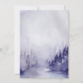 Invitation Paysage hivernal violet neige script (Dos)