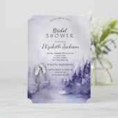 Invitation Paysage hivernal violet Verre à vin Enterrement de (Debout devant)