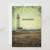 Invitation Paysage impressionniste chic côtier phare (Devant)