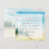 Invitation Paysage marin côtier aquarelle rustique (Devant / Derrière)