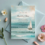 Invitation Paysage marin "voilier" Mariage élégant