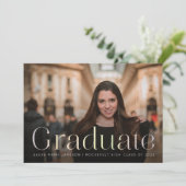 Invitation Paysage minimal des diplômés Holographie photo (Debout devant)