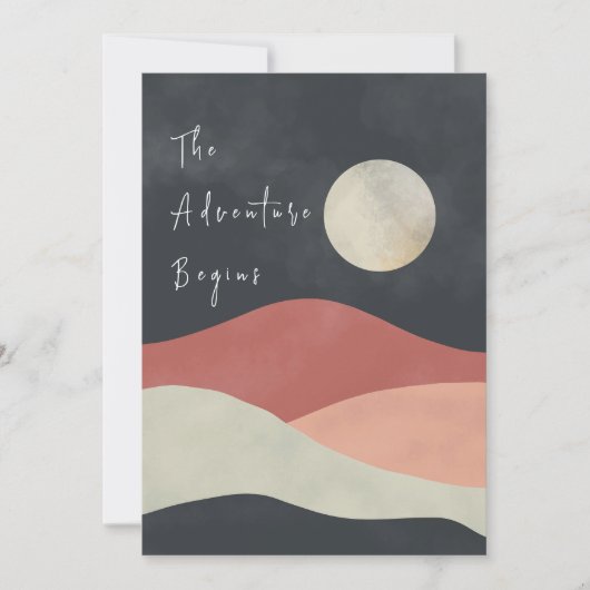 Invitation Paysage Montagne L'aventure commence Mariage (Devant)