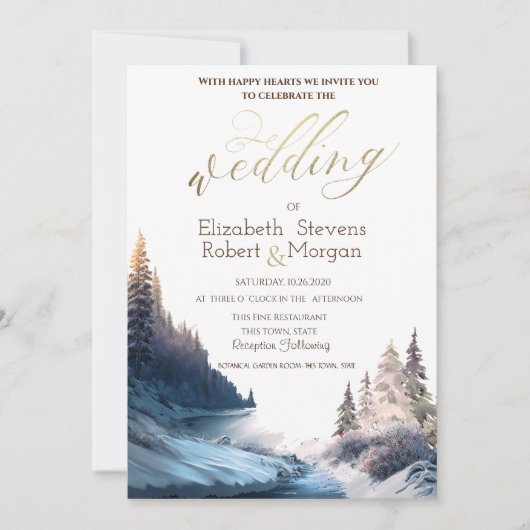 Invitation Paysage, Nature, Mariage forestier (Devant)