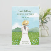 Invitation Paysage naturel beau printemps fille  (Debout devant)