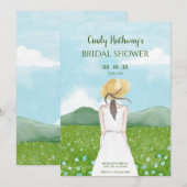 Invitation Paysage naturel beau printemps fille  (Devant / Derrière)