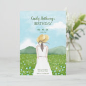 Invitation Paysage naturel magnifique anniversaire fille prin (Debout devant)