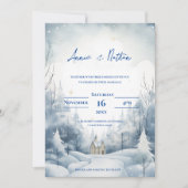Invitation Paysage neigeux mignon Mariage d'hiver (Devant)