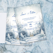 Invitation Paysage neigeux mignon Mariage d'hiver