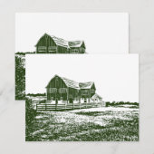 Invitation Paysage rural maison de ferme de style coupe (Devant / Derrière)