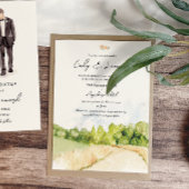 Invitation Paysage rustique aquarelle