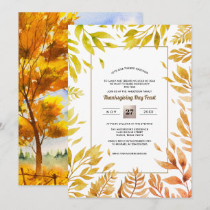 Invitation Paysage rustique Automne Folithe d'automne Thank