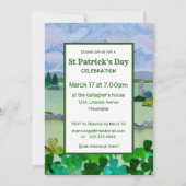 Invitation Paysage Shamrock de la Saint Patrick (Devant)